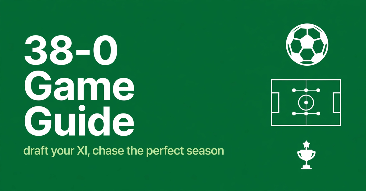38-0 Game · Build the Perfect Premier League XI - 38-0.com Hero Image